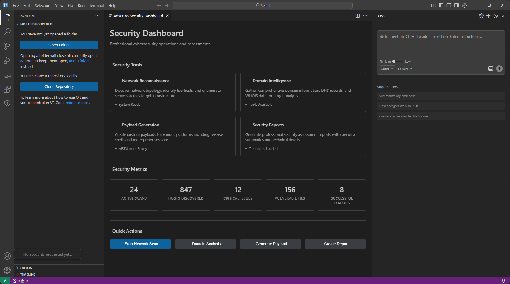 Adversys IDE - Enterprise Security Workspace